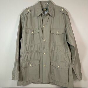 Cabela's Mens XL Tall Khaki Field Coat Button Up Hunting Shooting Safari Pockets